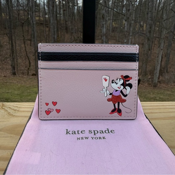 kate spade Accessories - Kate Spade Disney NWOT Pink and Black Card Holder w/dustbag